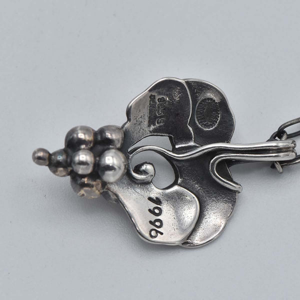 Georg Jensen ジョージジェンセン ネックレス イヤーペンダント 1996 葡萄 カーネリアン シルバー 925 約10.7g アクセサリー H8233-6