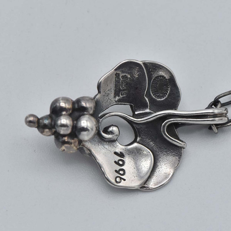 Georg Jensen ジョージジェンセン ネックレス イヤーペンダント 1996 葡萄 カーネリアン シルバー 925 約10.7g アクセサリー H8233-6