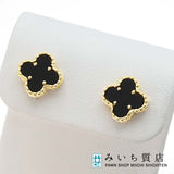 仕上済 VanCleef&Arpels VCA ヴァンクリーフ&アーペル ピアス スイートアルハンブラ オニキス 750 3.4g アクセサリー 箱有 H14949