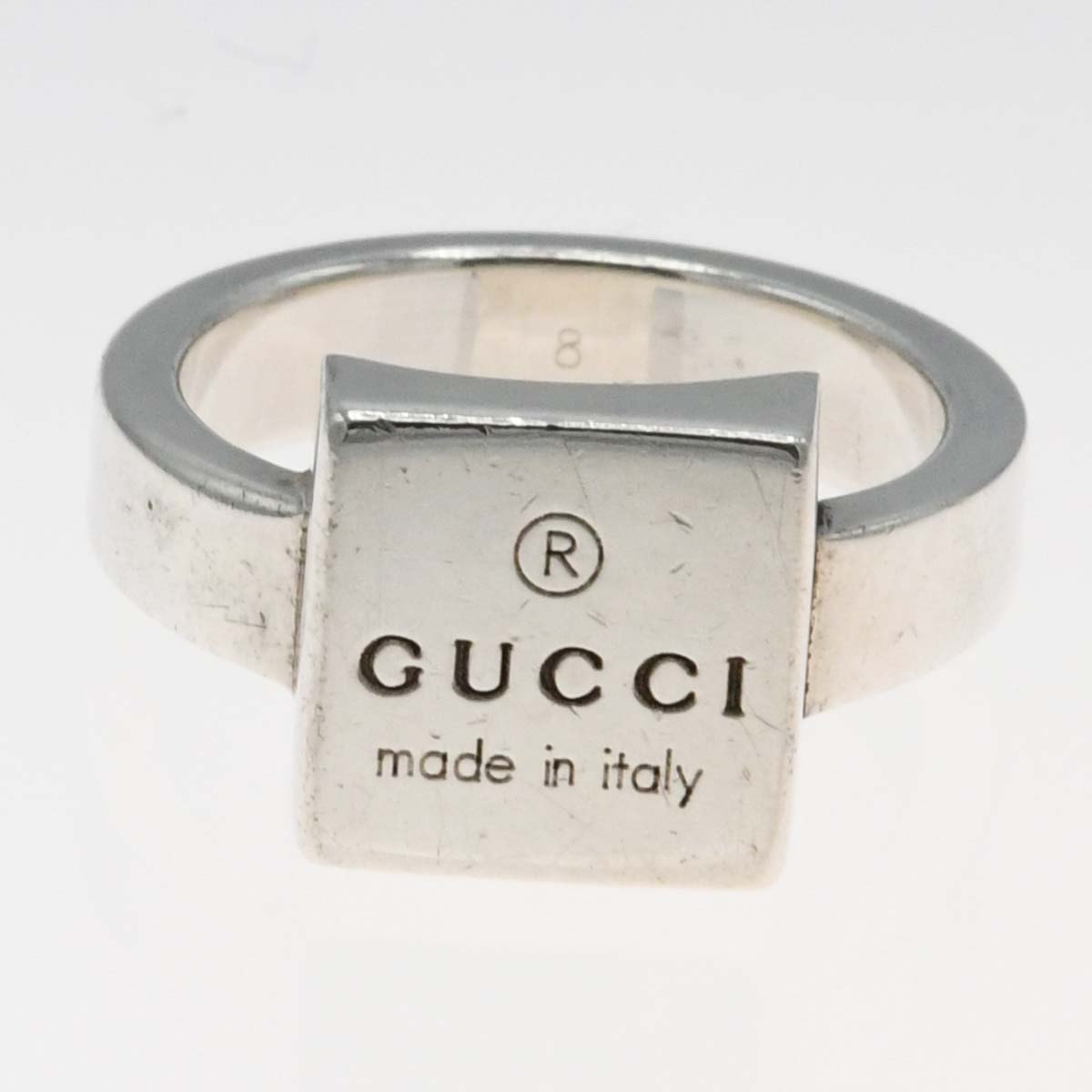 GUCCI グッチ リング スクエア プレート 8 約7.5号 925 シルバー 約6.1