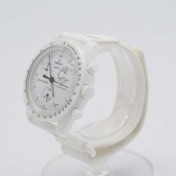 稼働 腕時計 OMEGA×swatch スヌーピー ミッショントゥザムーンフェイズ SO33W700 クォーツ 箱保取説あり 25k639-7