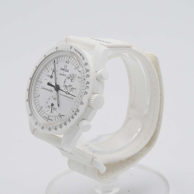 稼働 腕時計 OMEGA×swatch スヌーピー ミッショントゥザムーンフェイズ SO33W700 クォーツ 箱保取説あり 25k639-7