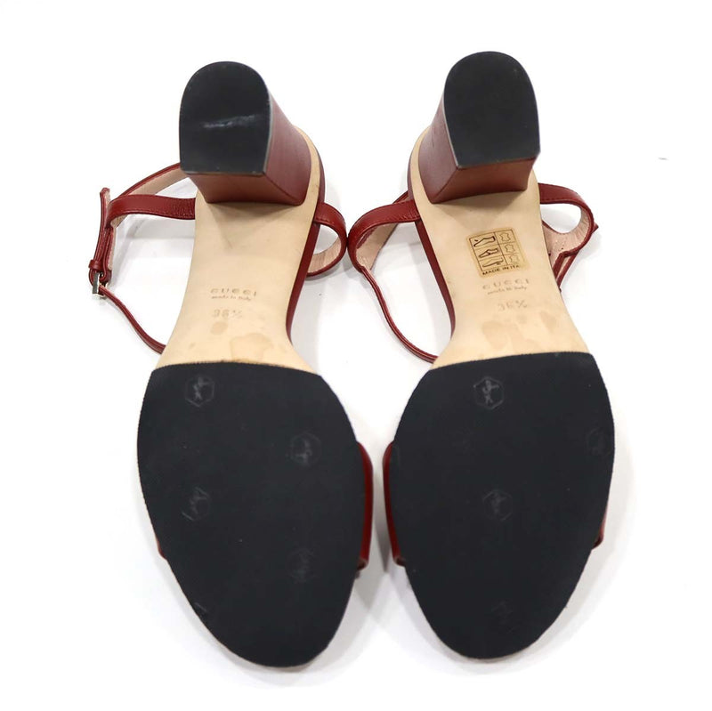 GUCCI グッチ ホースビット レザー ストラップ サンダル ミュール 赤 サイズ36 1/2 23.5cm 箱有 H8910
