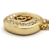 Christian Dior ディオール ネックレス CD ラインストーン ゴールドカラー 約7g アクセサリー M1993