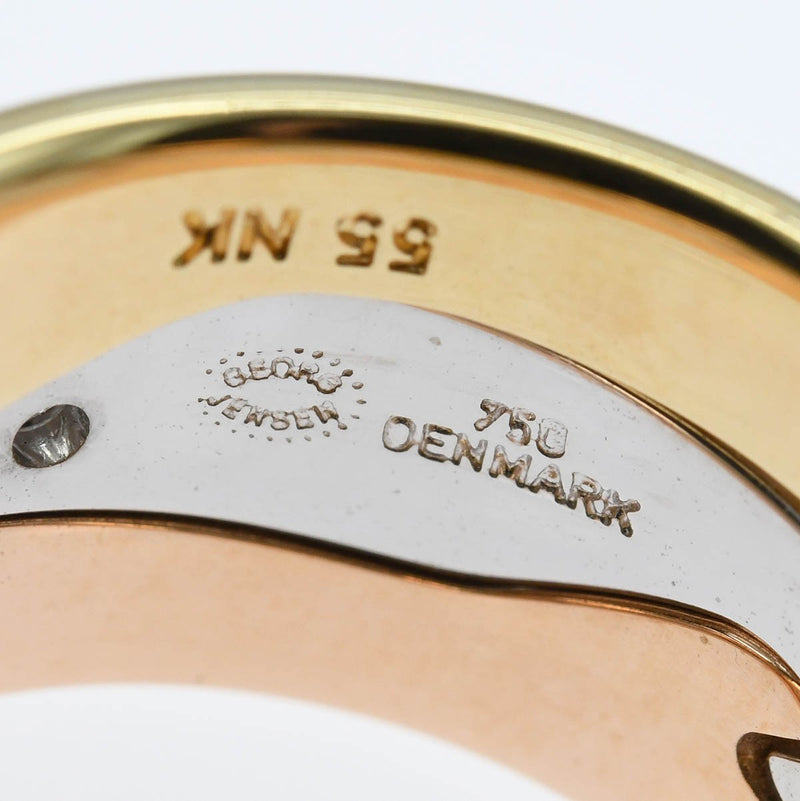 仕上済 GEORG JENSEN ジョージジェンセン フュージョンリング 指輪 #55 750 D入り 約15~15.5号 約17.5g ジュエリー eco358