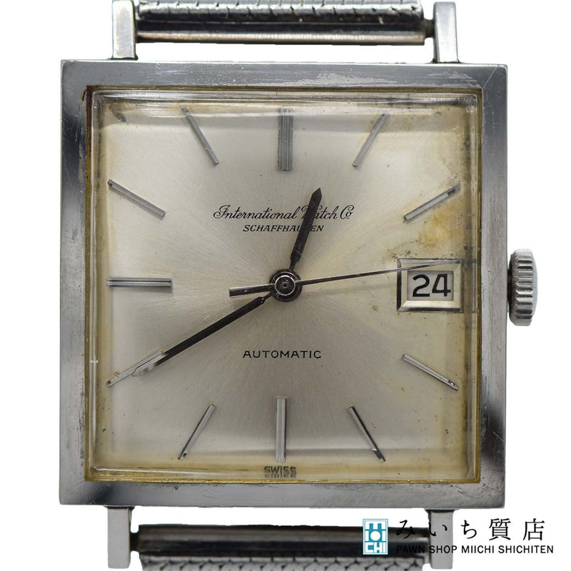腕時計 稼働 IWC シャウハウゼン 自動巻き スクエア メンズ シルバー色文字盤 ok931