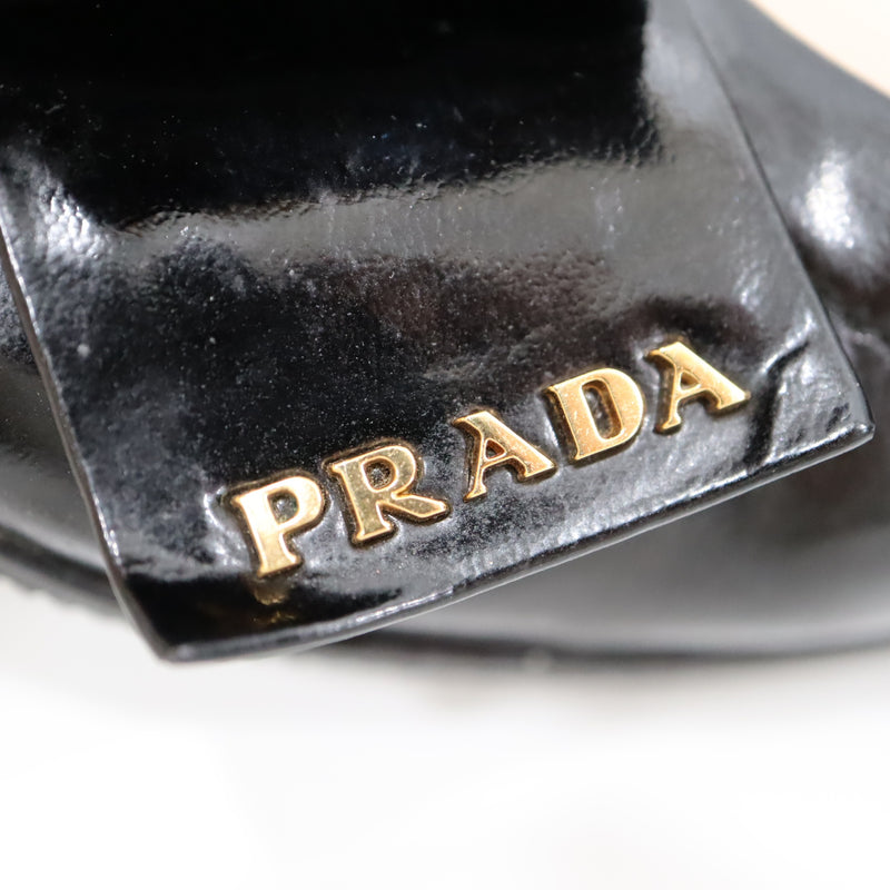 PRADA プラダ バレエシューズ 35 1/2 22.5cm ブラック フラットシューズ レディース 箱有 30k571-7