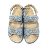 CHANEL シャネル ダッドサンダル デニム G36043 サイズ37C 24cm マトラッセ ステッチ 靴 袋 H21466