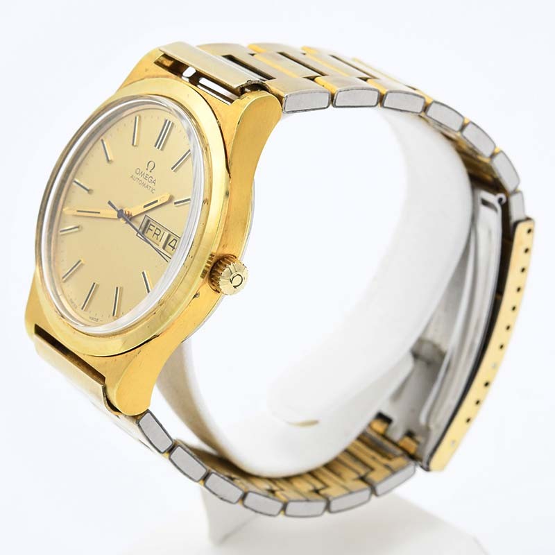 腕時計 稼働 OMEGA オメガ 166.0169 cal.1020 自動巻き デイデイト ゴールド色文字盤 メンズ 箱有 M1612
