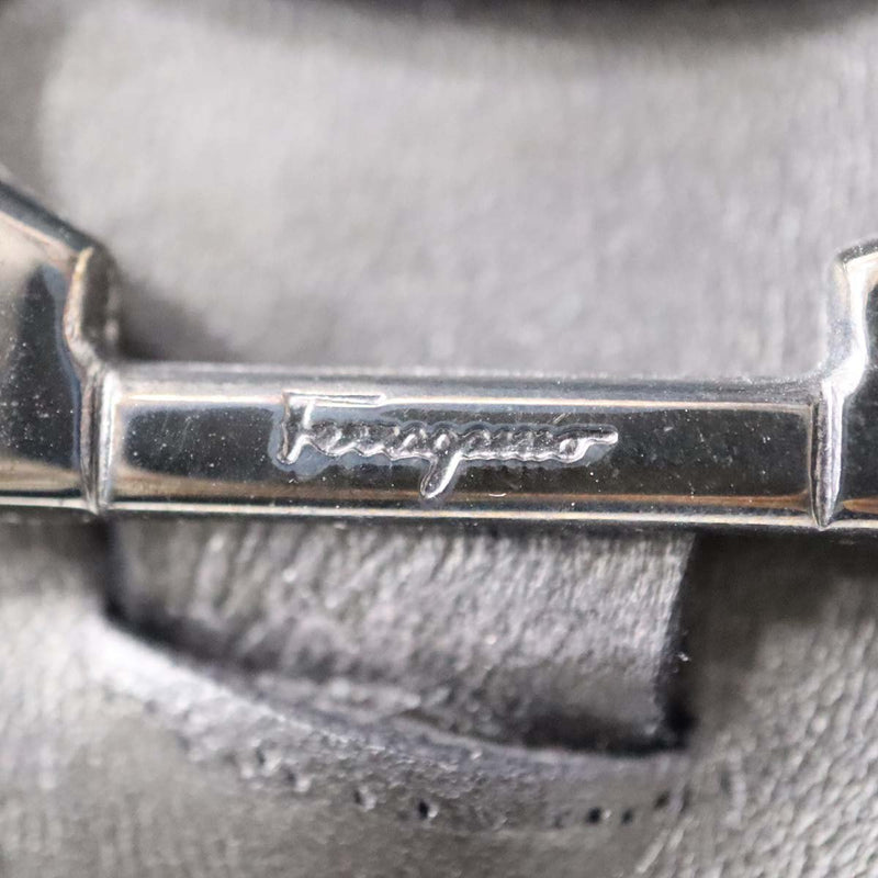 Salvatore Ferragamo フェラガモ パンプス ガンチーニ チャンキーヒール ブラック 7 1/2 D 24.5cm 靴 箱有 H12688-4
