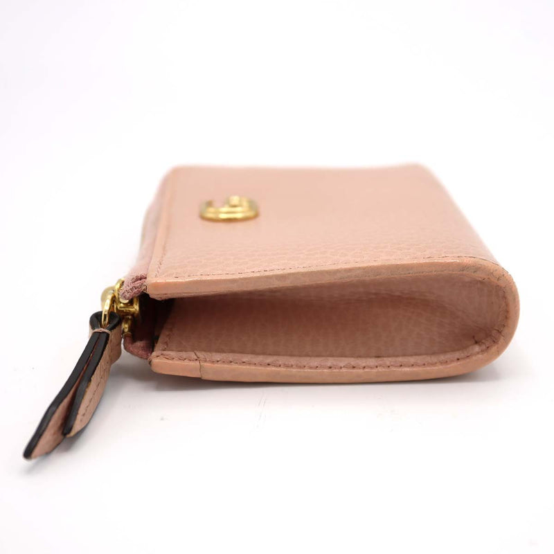 GUCCI グッチ GG マーモント L字 ジップアラウンド 財布 ジップウォレット ピンク カードケース H21010