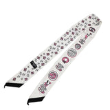 CHANEL シャネル ツイリー 犬 ドッグ柄 ココマーク スカーフ シルク100％ ホワイト×ピンク 箱 M4294