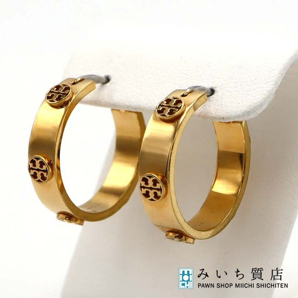 未使用 TORY BURCH トリーバーチ ピアス 87041 783 フープ ゴールドカラー アクセサリー ko161