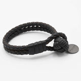 BOTTEGA VENETA ボッテガ レザー ブレス ブレスレット イントレチャート ブラック×ブラウン アクセサリー 箱 maki506