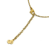 Christian Dior ディオール ネックレス ハート ラインストーン ビジュー ロゴ ゴールドカラー アクセサリー 5.5g H10469-1