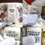 服 ジャケット HERMES エルメス モリエサーカス リネン シルク イカリ 表記サイズ42 レディース 21k522-7