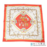 HERMES エルメス スカーフ カレ70 LES BECANES 自動転 モチーフ 服飾小物 シルク100％ 赤 H21499
