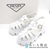 PRADA プラダ モノリス ラバー サンダル トライアングルロゴ ホワイト 36サイズ レディース シューズ 箱あり 25k402-5
