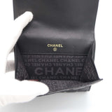 CHANEL シャネル 財布 アイコン ラムスキン 二つ折り 型押し Wホック ココマーク 黒 8番代 ギャラあり H18894