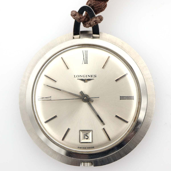 稼働 懐中時計 LONGINES ロンジン 手巻き ポケットウォッチ アンティーク シルバー色文字盤 H6885
