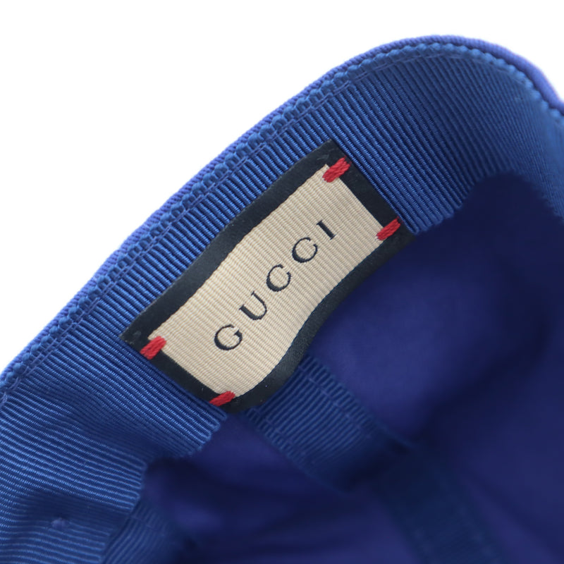 未使用 GUCCI グッチ ガレッジベースボールキャップ 773135 4HA7F 帽子 ブルー 青 保管袋有 25k448-2