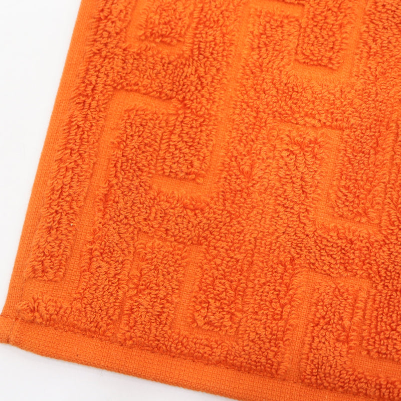 未使用 HERMES エルメス ミニタオル ハンカチ オレンジ コットン 箱有 25k627-15