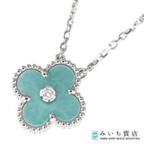 仕上済 VanCleef&Arpels VCA ヴァンクリーフ&アーペル ネックレス ヴィンテージ アルハンブラ セーブル 7.2g 2022年ホリデー 750 箱保有 24k707-1