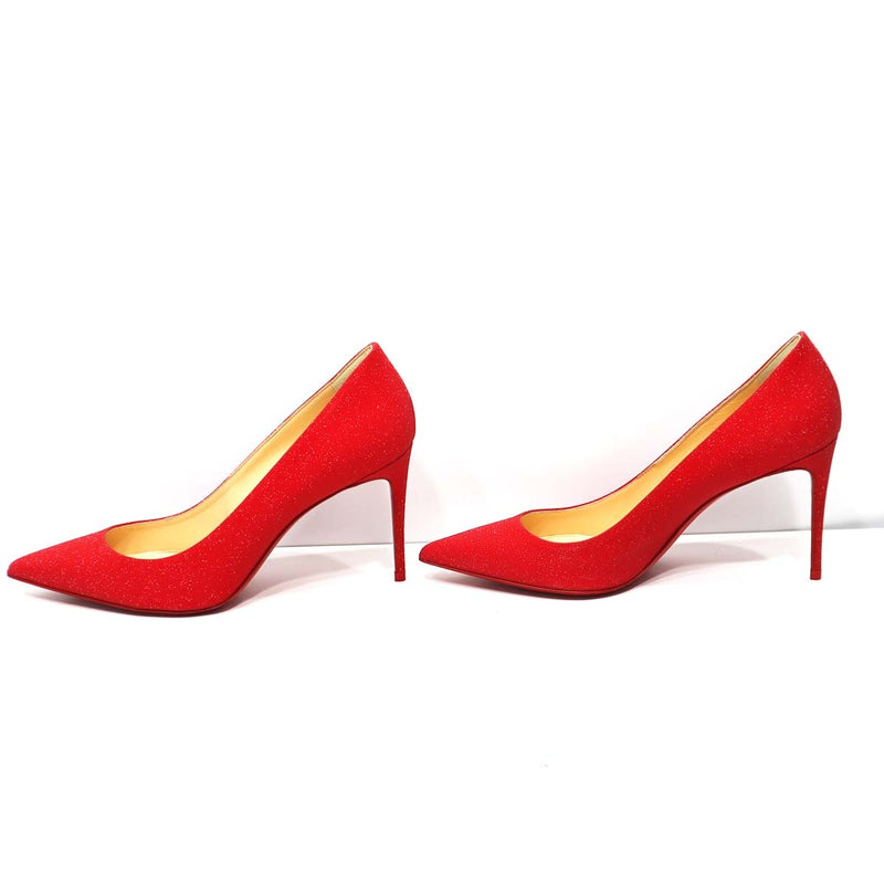 Christian Louboutin クリスチャン ルブタン ヒール パンプス 靴 37サイズ KATE85 レッド ラメ 箱有 H20791