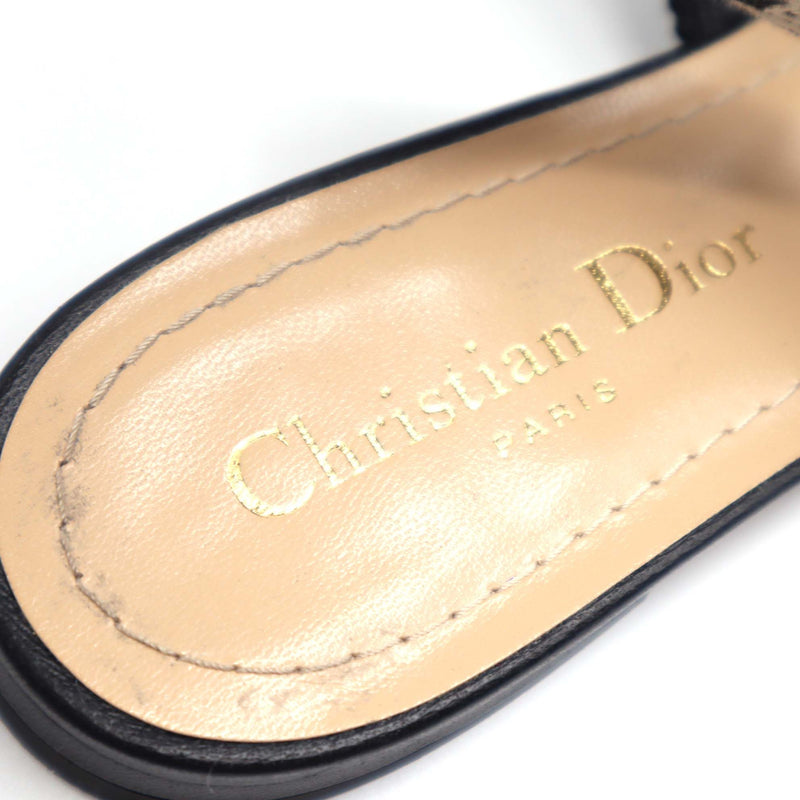 Christian Dior ディオール サンダル J'A DIOR スリングバックフラット 38 1/2 ブラック レース パンプス H15994