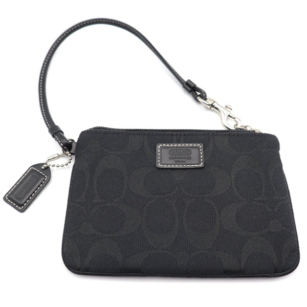 コーチ COACH ウォレットポーチ Black シグネチャー ブラック ミニポーチ Wristlet Pouch H8939