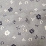 CHANEL シャネル ハンカチ スカーフ ココマーク カメリア グレー  100％シルク 服飾小物 ok1821