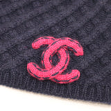 CHANEL シャネル ニットキャップ ココマーク 帽子 ネイビー カシミヤ100% レディース 箱有 H19255