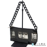 CHANEL シャネル ウィンドウライン PVC ショルダーバッグ ハンドバック エナメル ブラック 鞄 レディース H2190