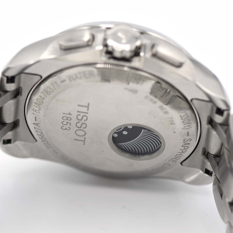 腕時計 稼働 TISSOT ティソ T035627 クチュリエ クロノグラフ 自動巻き 白色文字盤 21k199-1