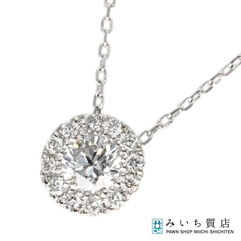 仕上げ済 Ponte Vecchio ポンテヴェキオ PV ダイヤ ネックレス ペンダント pt850/999 D0.2 約1.9g アクセサリー レディース H19364