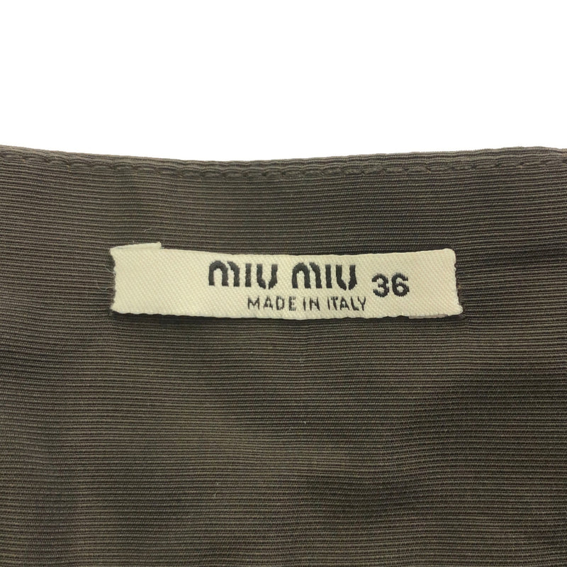 miumiu ミュウミュウ ラップスカート 巻きスカート カーキ 黒フリル サイズ36 5号 レディース 服 H18924