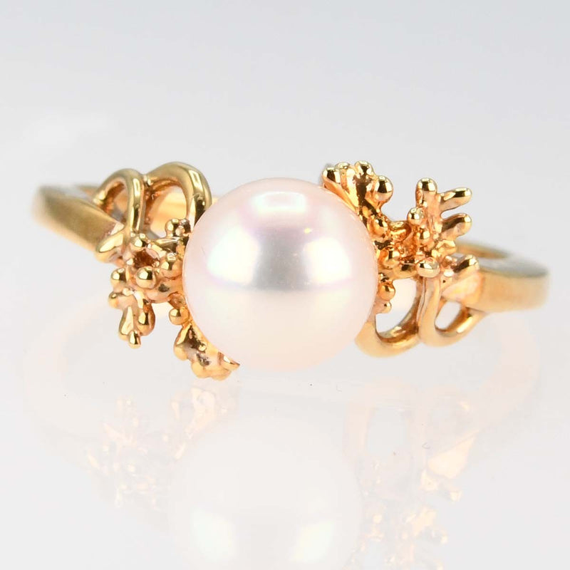 仕上げ済 TASAKI タサキ リング 10.5号 K18 パール 6.8mm 3.5g アクセサリー 30k372-117
