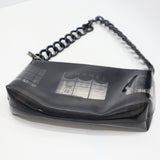CHANEL シャネル ウィンドウライン PVC ショルダーバッグ ハンドバック エナメル ブラック 鞄 レディース H2190