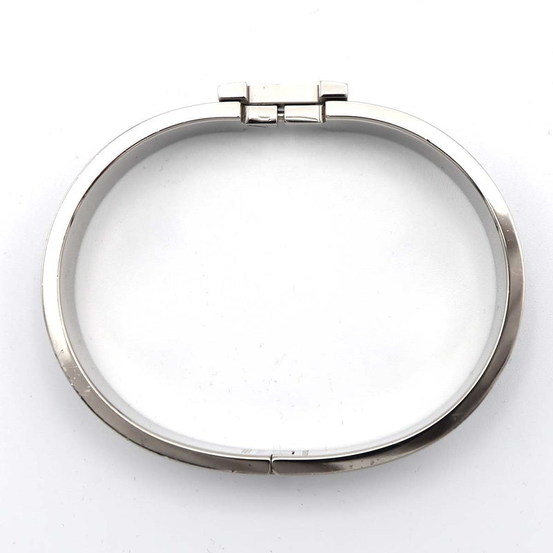 HERMES エルメス クリックH GM Hロゴ バングル ブレスレット シルバーカラー×ブラック アクセサリー 22k23-1