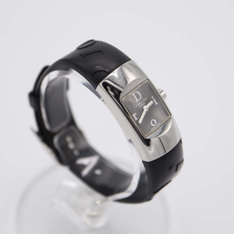 腕時計 稼働 Christian Dior ディオール D102-100 CF8549 クォーツ 黒文字盤 2025.6電池交換済 箱有 M1216