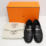 HERMES エルメス モカシン デスタン ケリー WS212114Z 2110 レザー 36 1/2 約23.5cm ブラック レディース 23k388-1