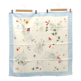 HERMES エルメス カレ90 花の手紙 Des fleurs pour le dire シルク100％ ブルー系 スカーフ 箱有 25k801-8