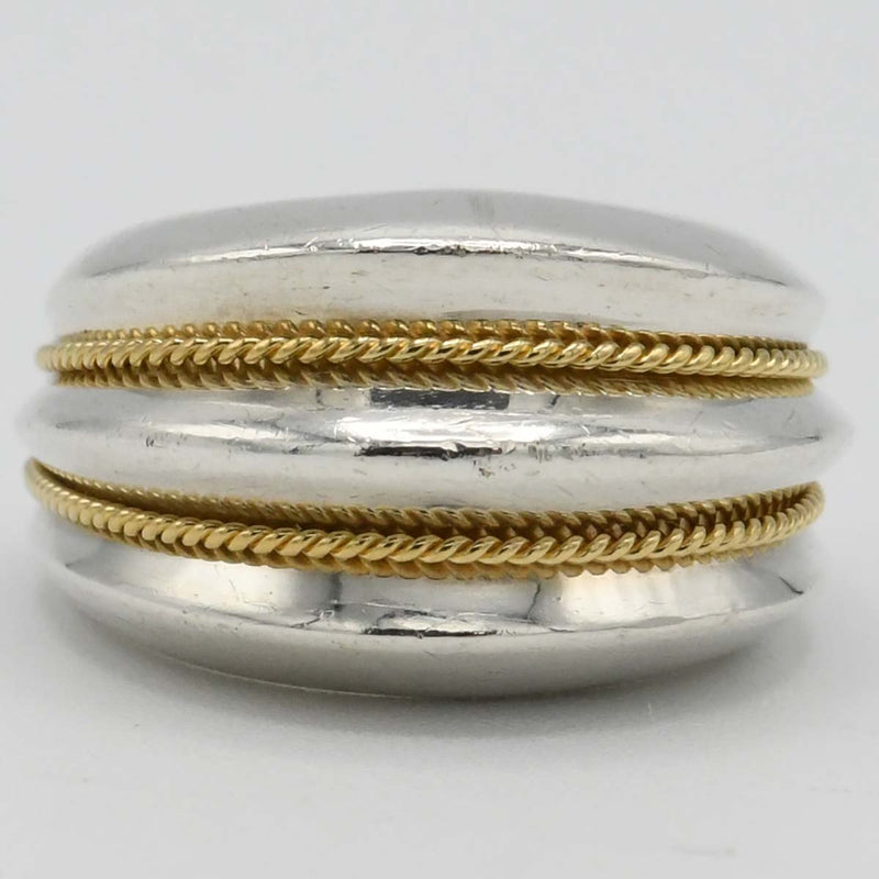 TIFFANY&Co. ティファニー リング ダブルロープ コンビ 8.5号 ゴールド 750 シルバー 925 約7.6g アクセサリー H6881-3