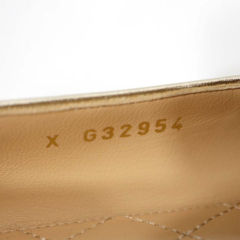 CHANEL シャネル フラットシューズ ローファー ココマーク G32954 ゴールド サイズ37 24cm レディース 靴 H7577