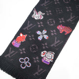 LOUIS VUITTON ルイヴィトン M71578 エシャルプ・ロゴマニア スーパーステイション 干支 マフラー ブラック M4456