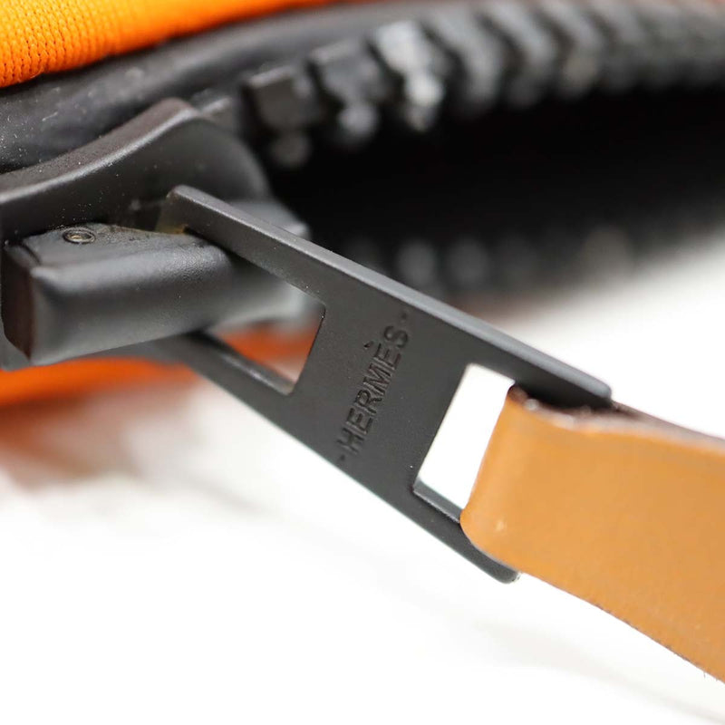 HERMES エルメス ネオバン レオパード トゥルースフラットPM ポリアミド エラスタン オレンジ色 箱あり M4038
