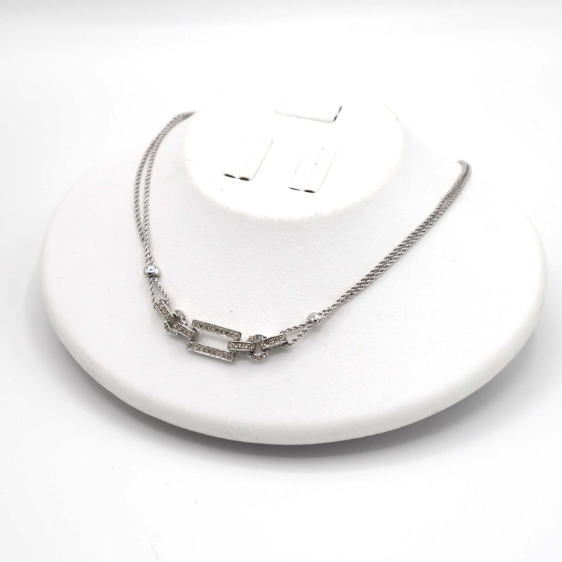 Dior ディオール ネックレス ラインストーン シルバーカラー 約14.3g ヴィンテージ アクセサリー ok624