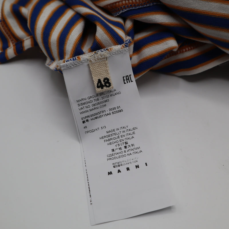 MARNI マルニ シャツ ロングTシャツ サイズ48 ボーダー ブルー オレンジ 服 25k860-2