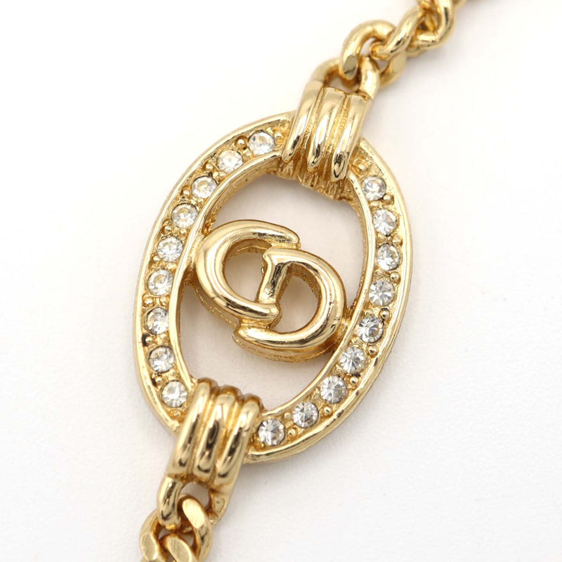 Christian Dior ディオール ブレスレット CDロゴ ラインストーン オーバル ゴールドカラー アクセサリー レディース M282-5