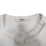 CELINE セリーヌ フィービーファイロ タキシードシャツ ノーカラー シャツワンピース ホワイト サイズ42 レディース トップス 26k228-5